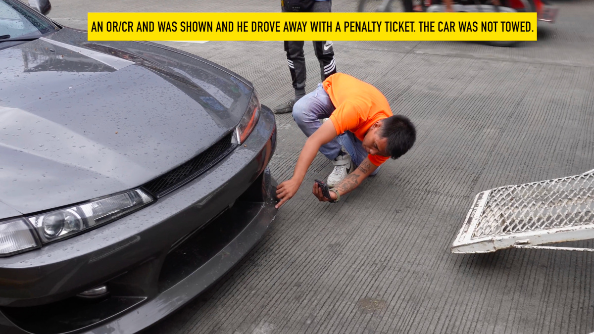 Nissan Silvia with no license plates pulled over by MMDA