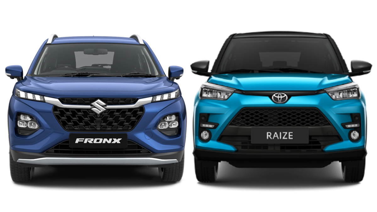 Suzuki Fronx, Toyota Raize Size Comparison and Specs