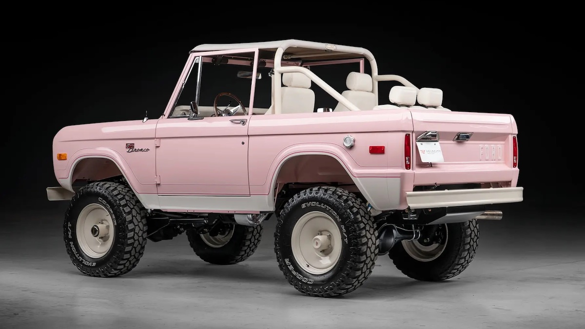 Velocity Modern Classics restomods a pink classic Ford Bronco