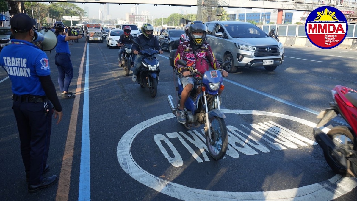 Motorcycle lane dry run along Commonwealth Avenue in Quezon City