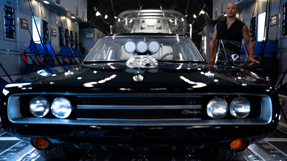 Still image from ‘Fast X’ featuring Vin Diesel with a Dodge Charger Hellcat