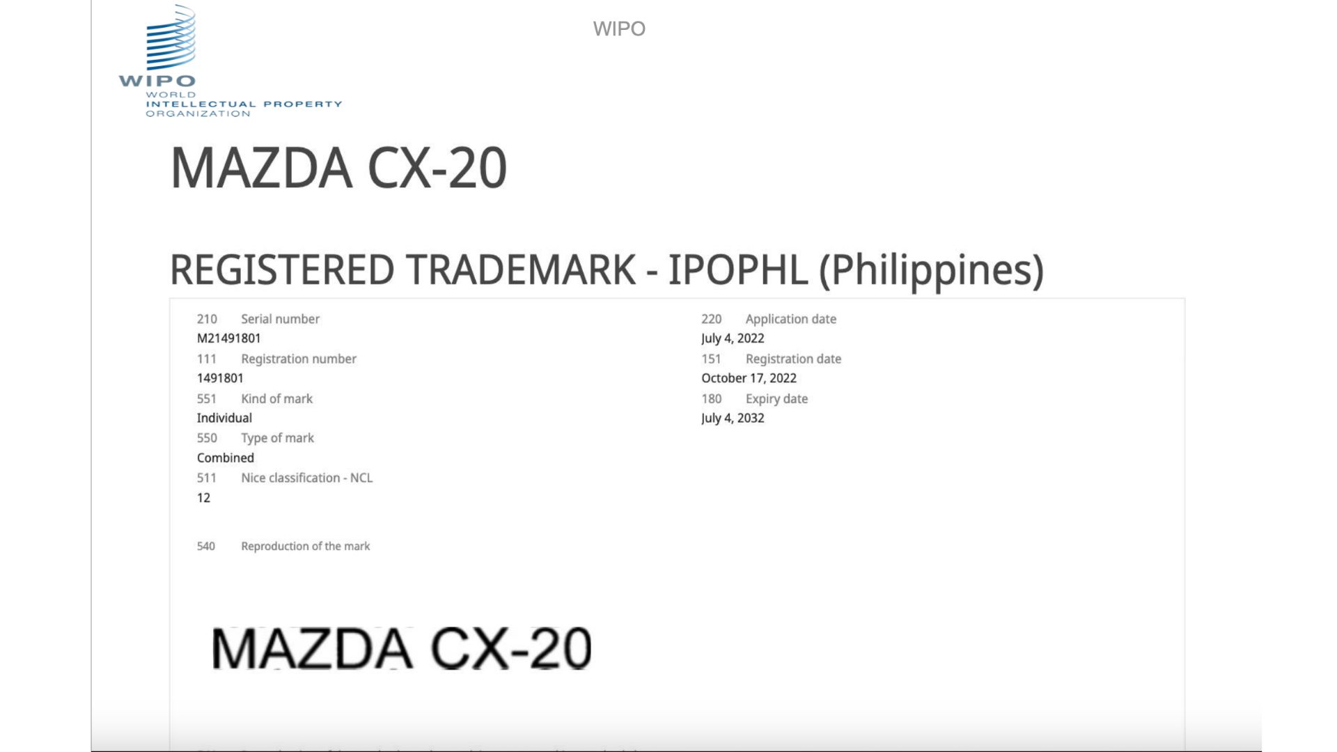 Mazda trademarks CX-20 name in PH