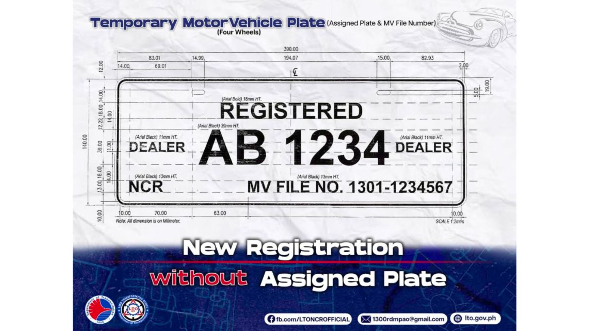 LTO releases new regs for temporary and improvised plates