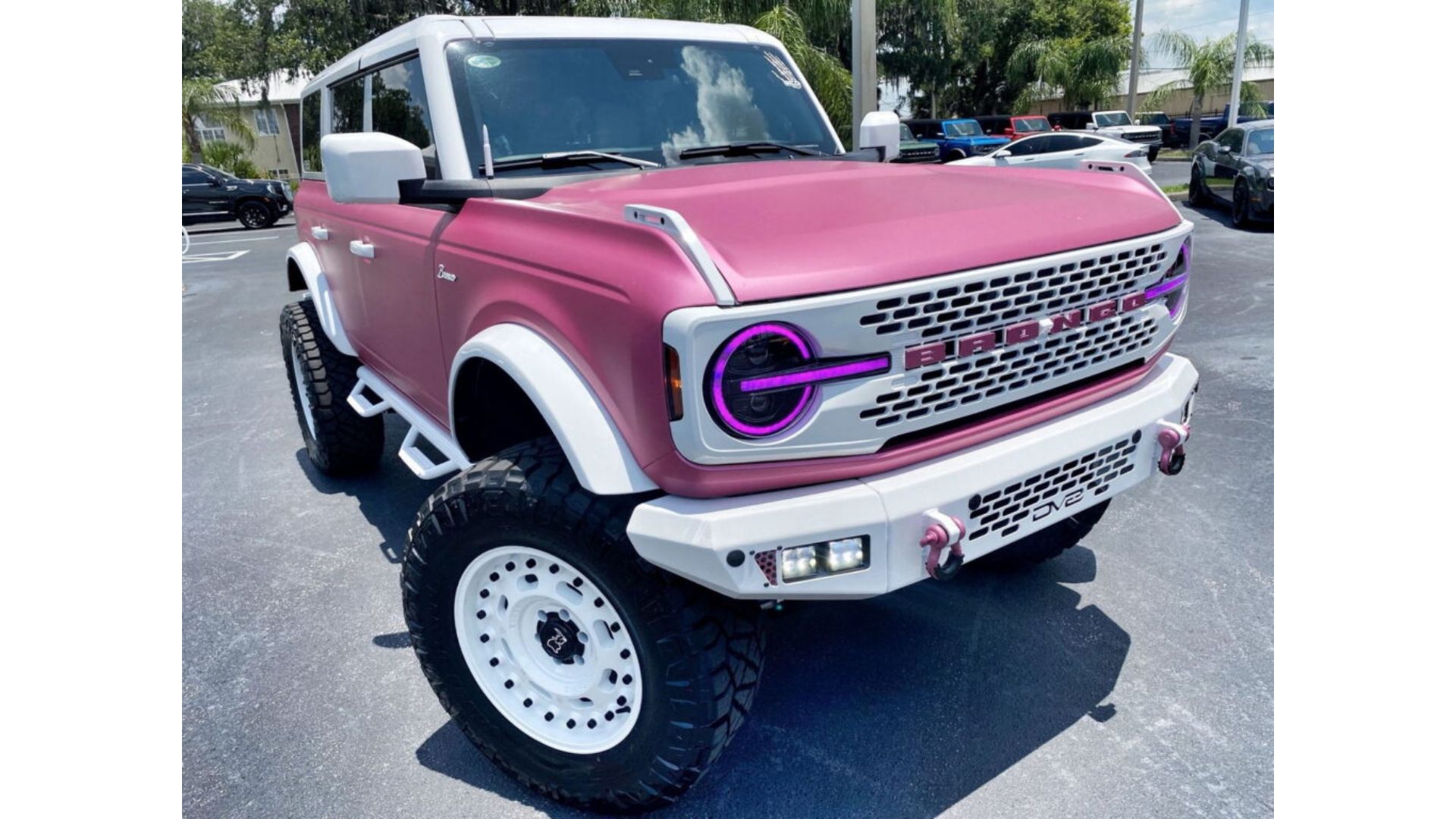This custom pink Ford Bronco is good ride for Barbie and Ken