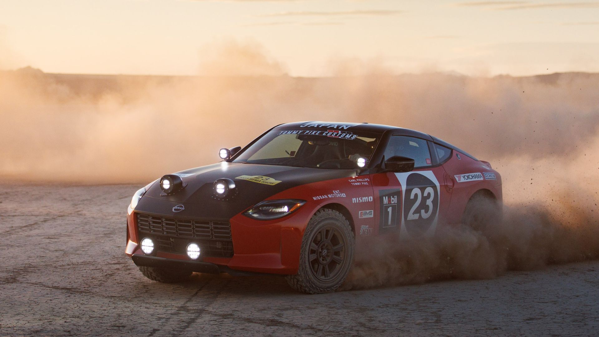 The Nissan Z Rally Tribute on dirt