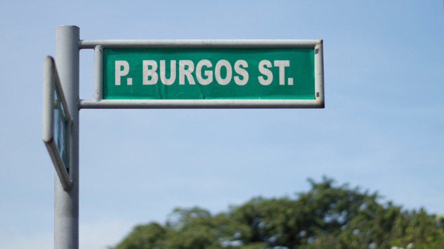 P. Burgos Street sign in Metro Manila, Philippines