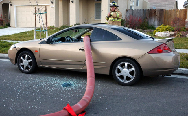 This is what happens when you park your car next to a fire hydrant