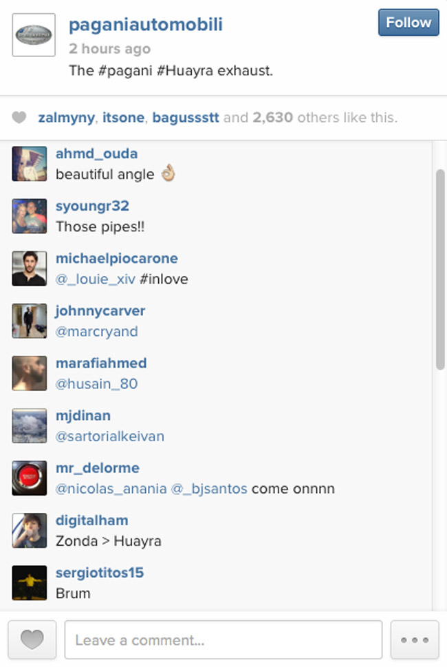 Pagani on Instagram