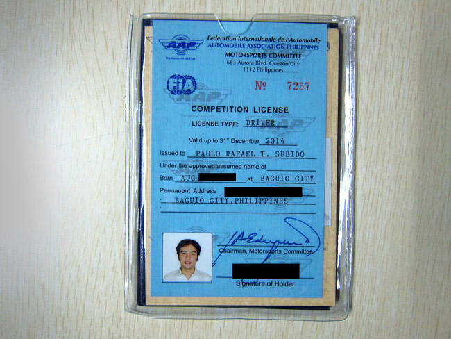 Ever wonder what a Philippine local competition license looks like?