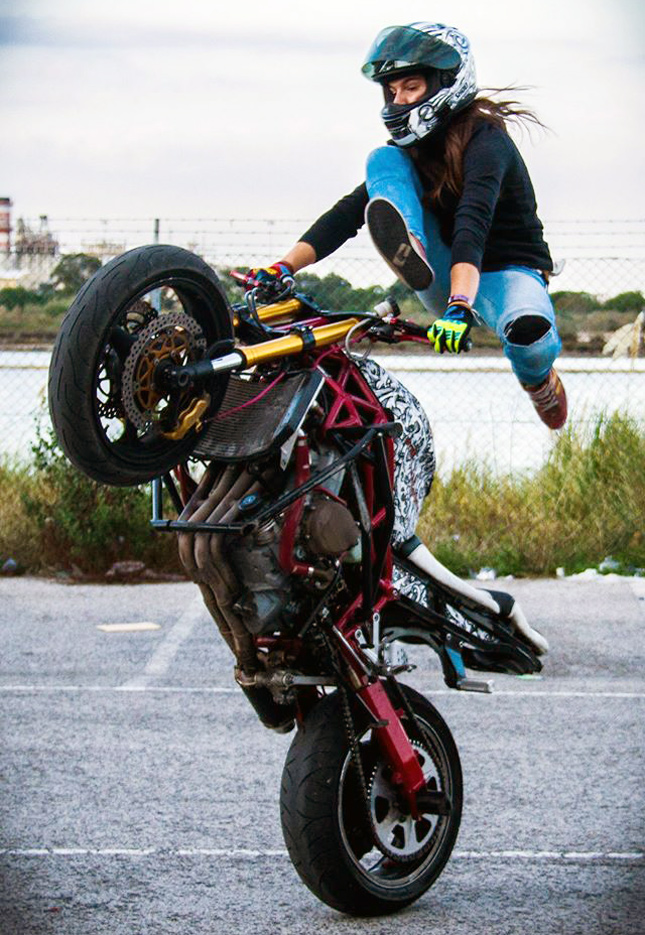 girl stunt bike