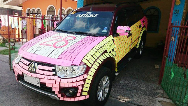 Montero Sport with sticky notes
