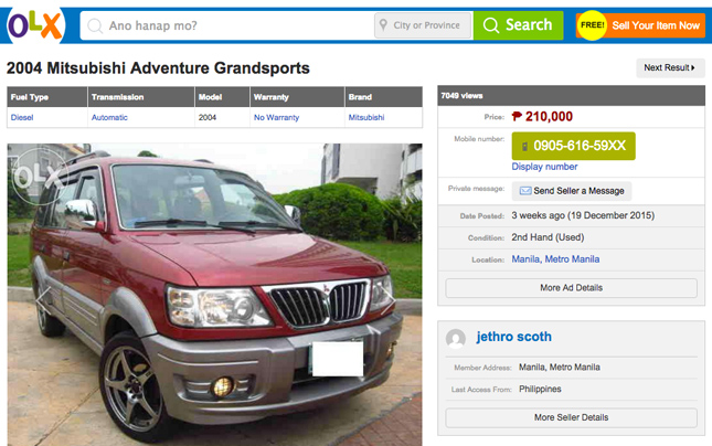 Another victim falls for online classifieds scam | Feature Articles | Top Gear Philippines