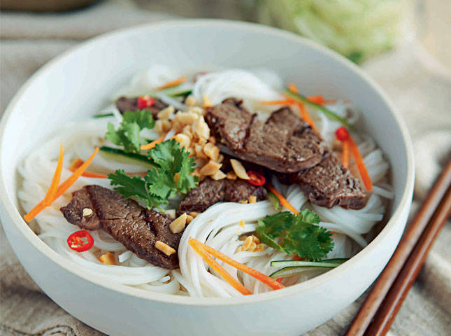 Grilled Beef Tenderloin with Rice Noodle Salad