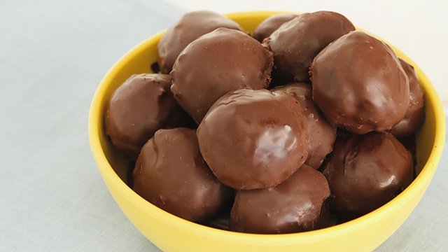 graham balls coated in chocolate