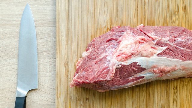 meat in a chopping board