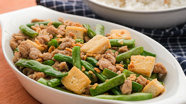 Green Beans Recipe With Ground Pork and Tofu