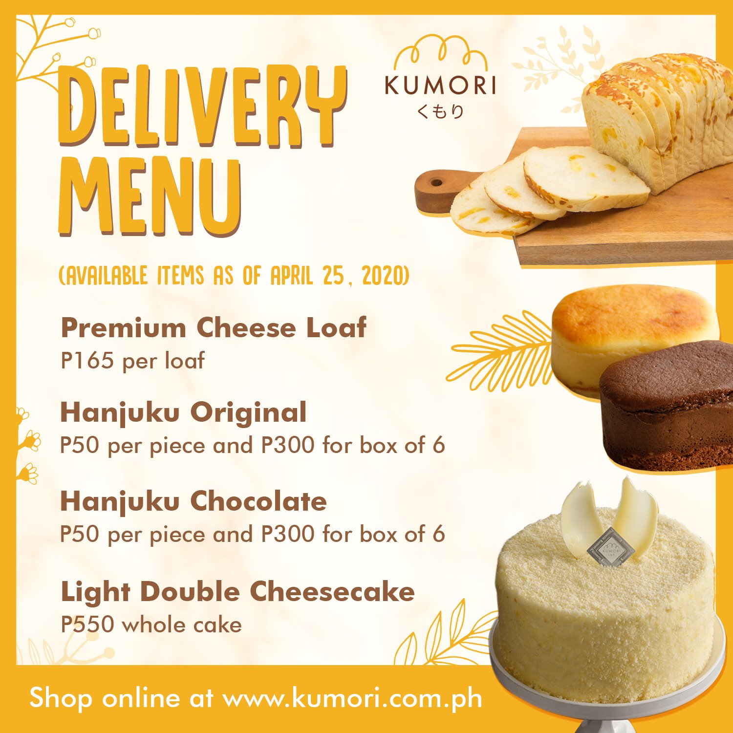 Kumoris Cheesy Desserts Are Now Available For Delivery