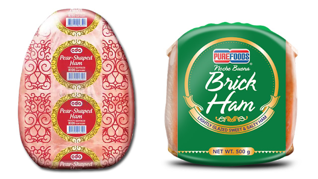 Shaped Hams: CDO Pear-Shaped Ham and Purefoods Brick Ham