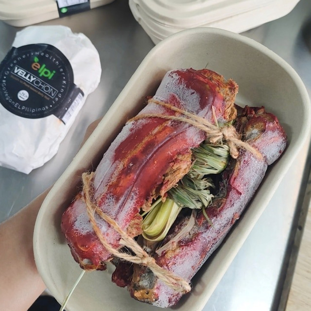ELPI Vellychon Haus plant-based lechon stuffed with lemongrass and different spices
