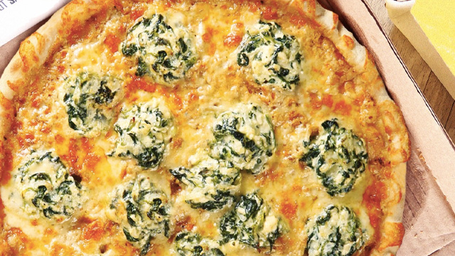 angel's pizza creamy spinach dip pizza