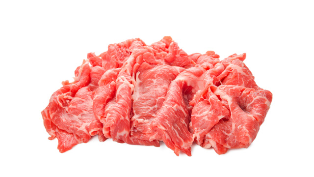 sukiyaki cut beef aka thinly sliced beef 