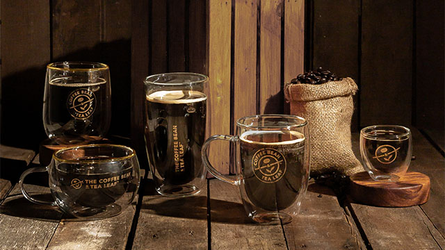 5 different mugs from The Coffee Bean & Tea Leaf's The Coffee Bean Classics Collection
