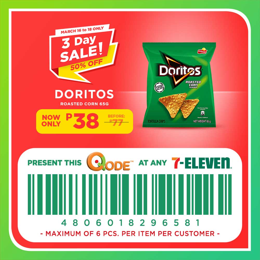 7-Eleven discount code for doritos roasted corn chips