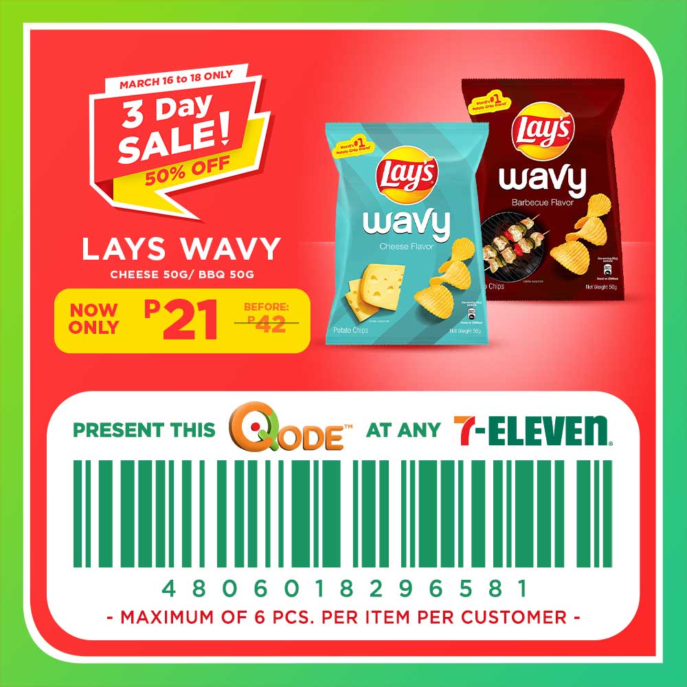 7-Eleven discount code for Lays wavy potato chips