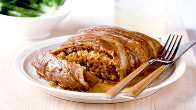 Steamed Sticky Rice Wrapped in Pork Recipe